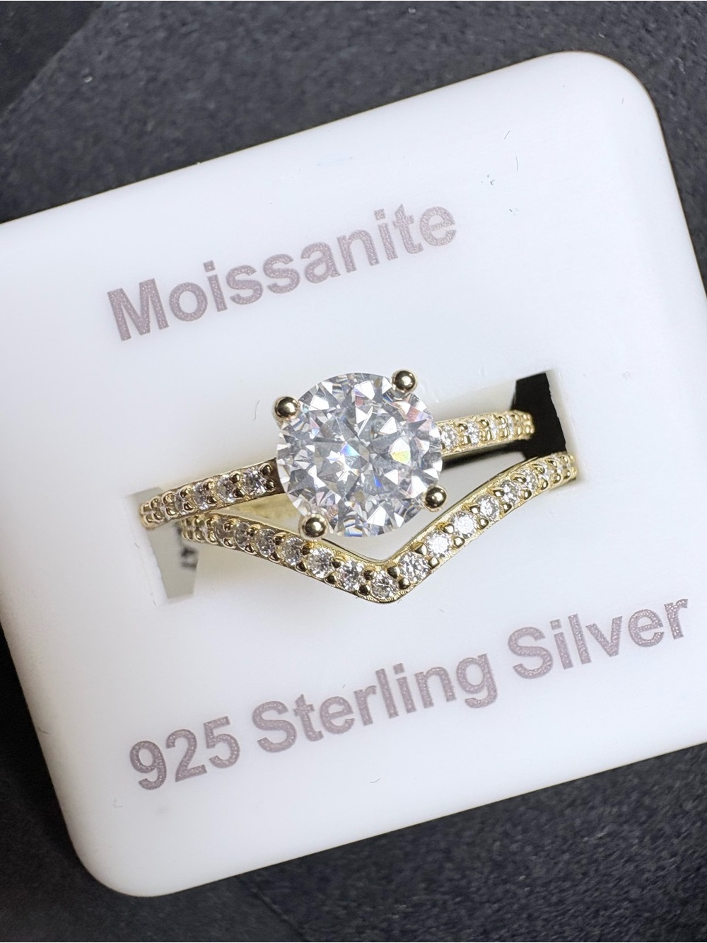 Moissanite Bridal Ring Set, Sterling Silver, 1.28CT NWT